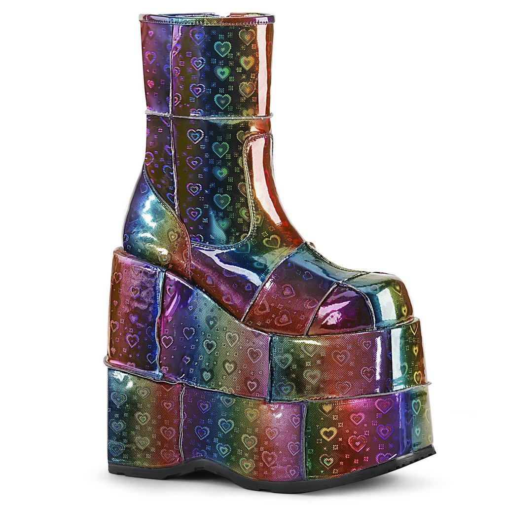 Bottines Demonia Stack 201 Vegan Cuir Homme - Multicolore 31850-QGXY